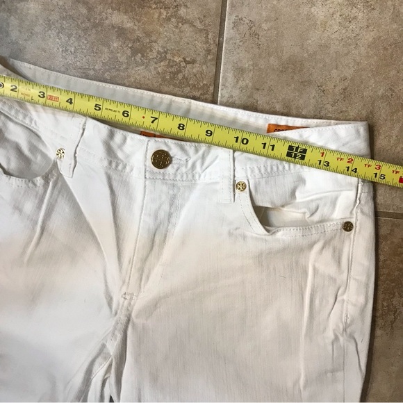 ▪️Tory Burch Cropped Slim Boot White Jeans - Picture 14 of 15
